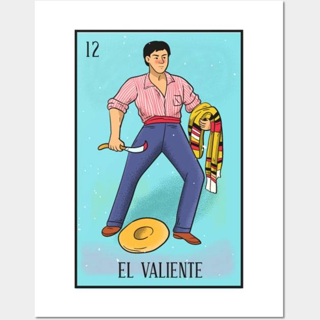 Mexican Loteria 12 El Valiente The Brave Man Wall Art by Zone32